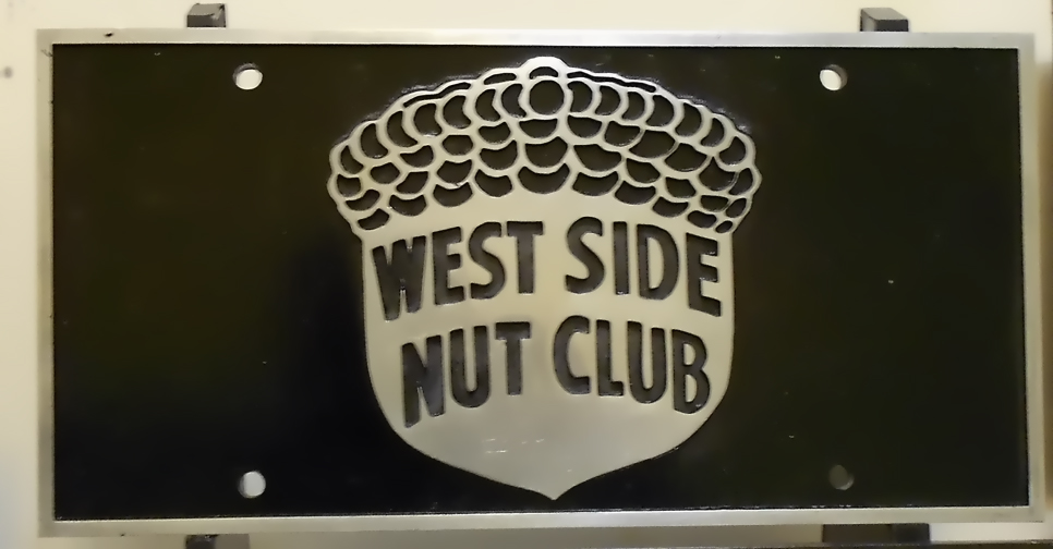 West Side Nut Club Cast Aluminum License Plate
